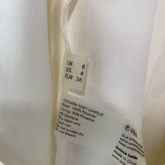 Solace London Womens Polyester Kasey Off The Shoulder Jumpsuit Cream Size 4 - Picture 14 of 16